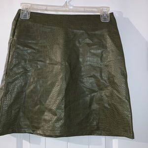 Green Snake skin skirt